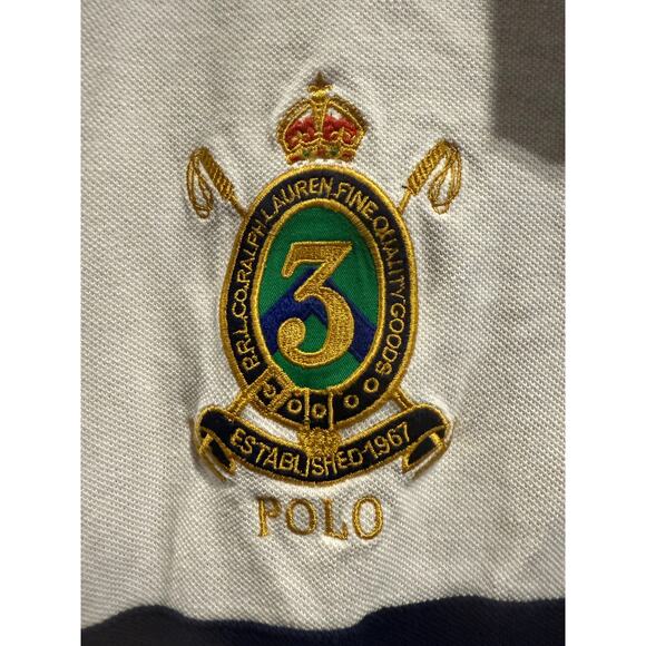 Polo Ralph Lauren Classic Fit Big Pony Polo Shirt-White & Navy Blue-XL - Picture 4 of 9